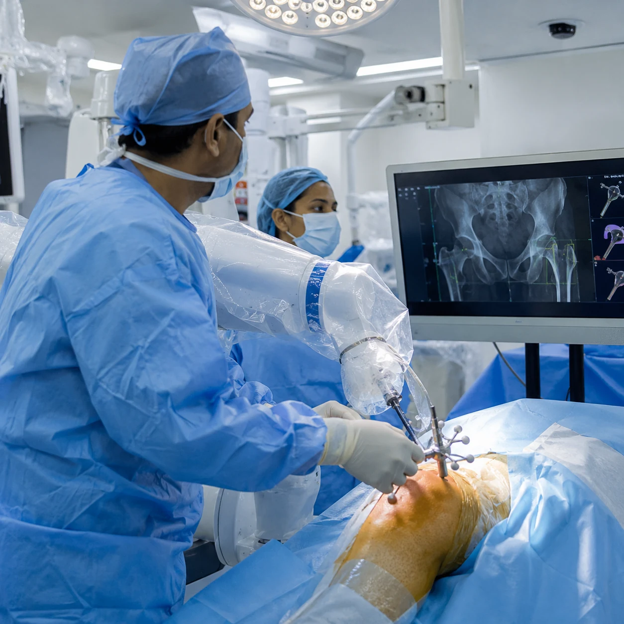 Robotic hip replacement planning